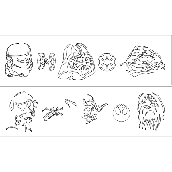 100 Star  wars Laser Cut files dxf,cdr,ai,dwg - Image 18