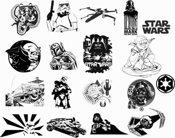 100 Star  wars Laser Cut files dxf,cdr,ai,dwg - Image 9