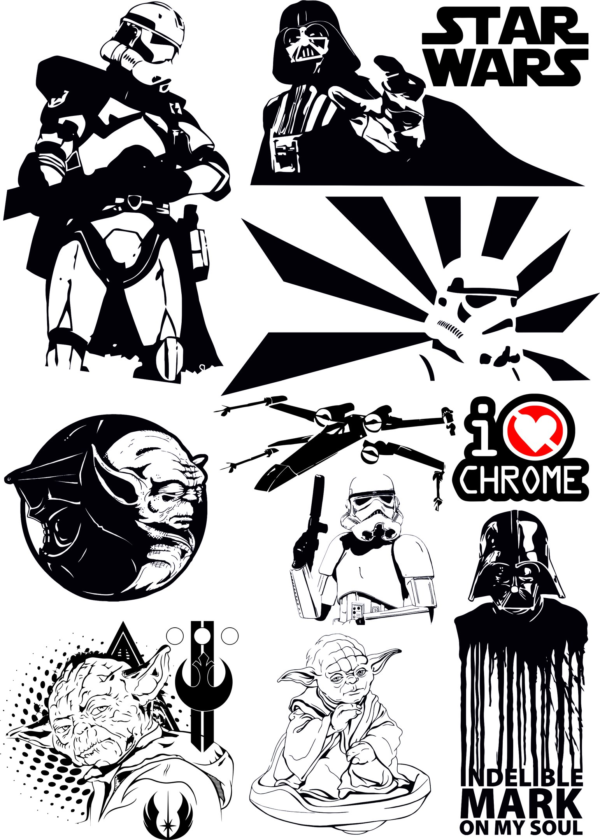 100 Star  wars Laser Cut files dxf,cdr,ai,dwg - Image 10