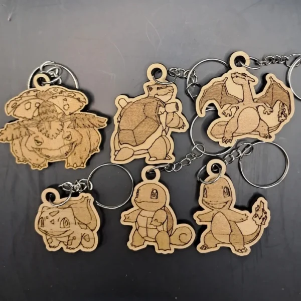 Most Popular Kanto Region Pokémon Keychain Set - 16 Laser Cut Wooden Keychains - Digital Download - Image 4