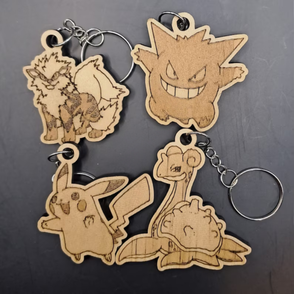 Most Popular Kanto Region Pokémon Keychain Set - 16 Laser Cut Wooden Keychains - Digital Download - Image 2