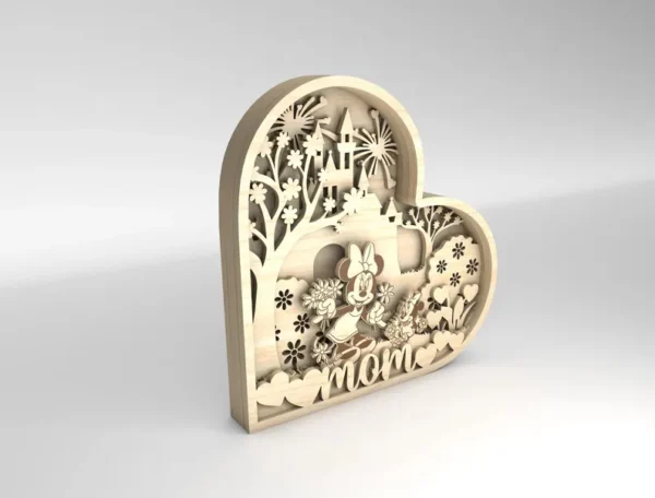 Multilayer Mom Magical Kingdom 3D Laser Cut SVG , Mom Mouse Cartoon Layer Art Piece for Glowforge - Image 4