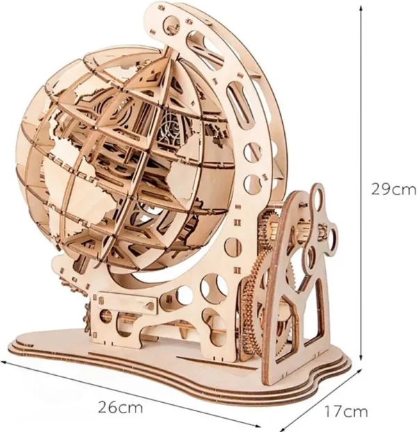 laser cut globe 3mm mechanical puzzle 3d - Image 2