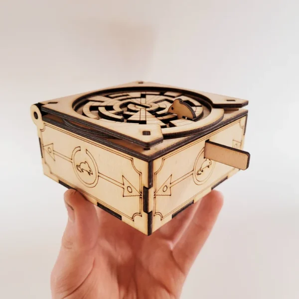 Mouse Maze Puzzle Box Plans- SVG DXF PDF- Laser cutting files - scroll saw - Image 5