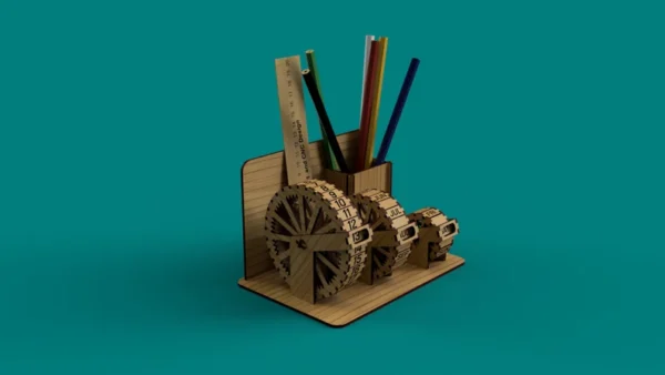 Pen Holder With Calendar, Eternal Calendar, Reels Calendar, Calendar Table Decor, Calendar Laser Cut File- svg+dxf+cdr+eps+pdf+ai - Image 4